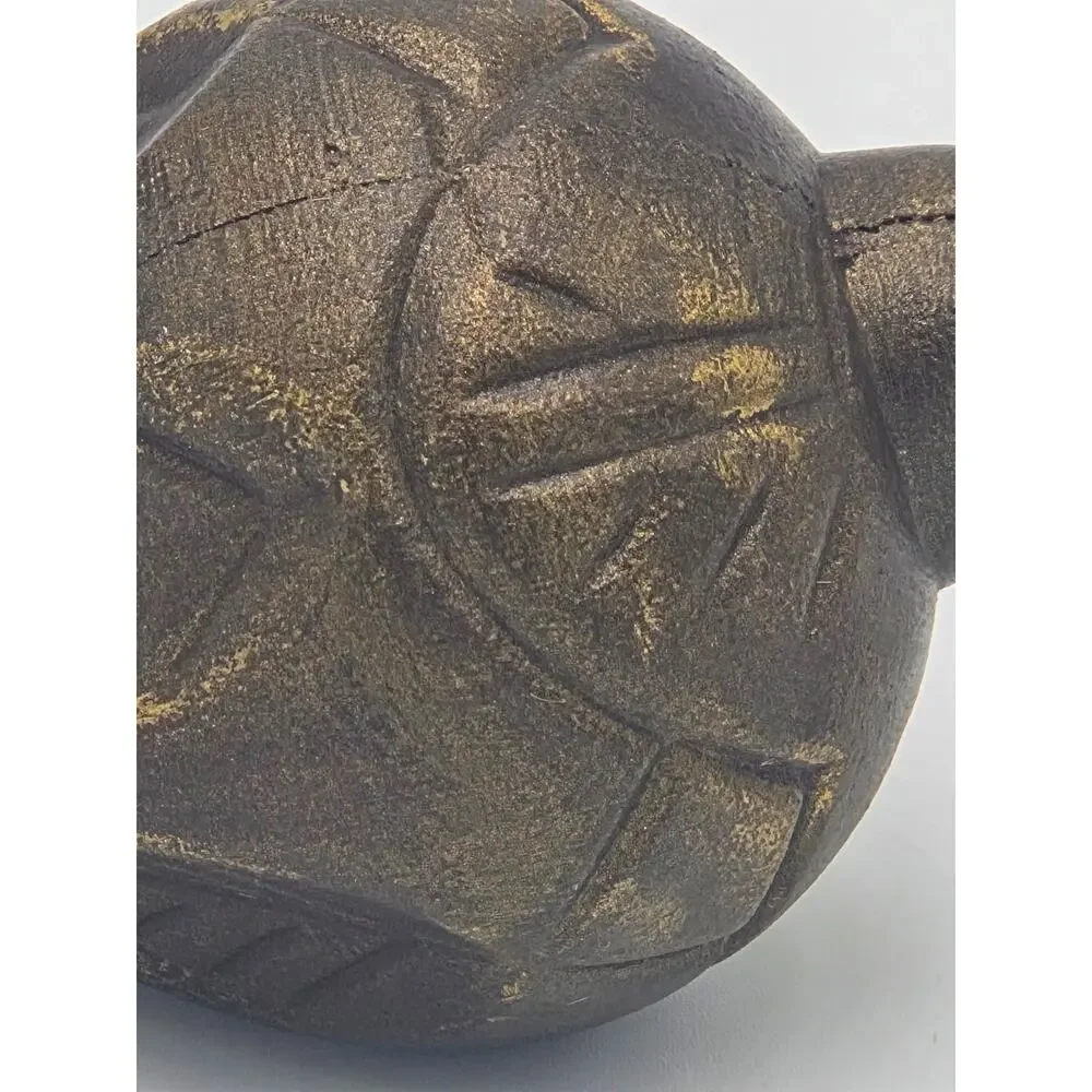 Upcycled Carved Ornament – Rustic Vintage‑Style Decor, Bronze Christmas Accent